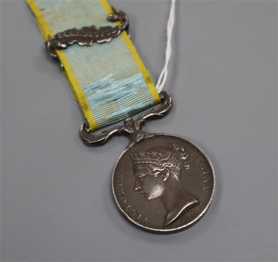 A Crimean medal with sebastopol bar